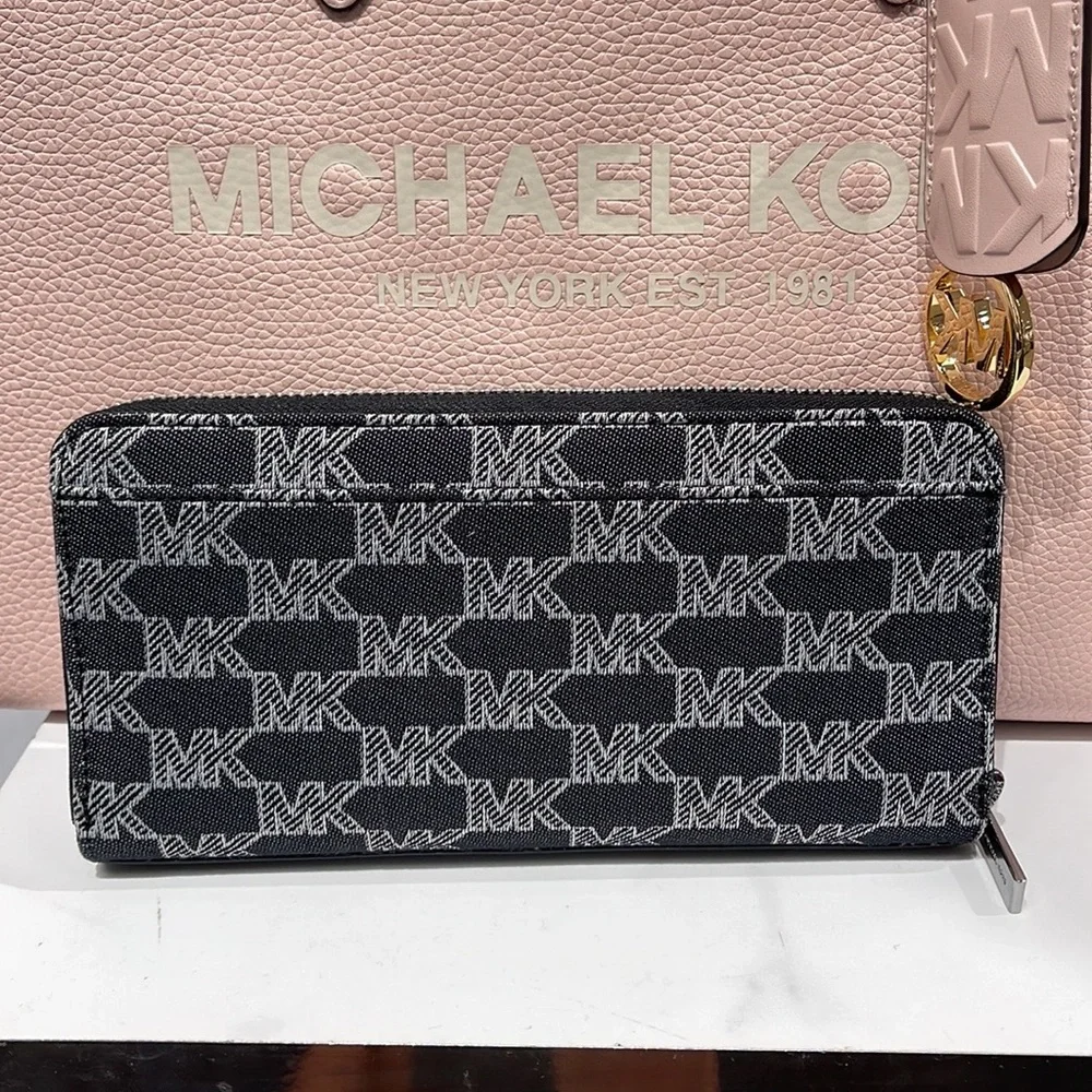 Michael Kors Men’s Women’s Cooper Tech Zip Around Continental Wallet Black Multi
